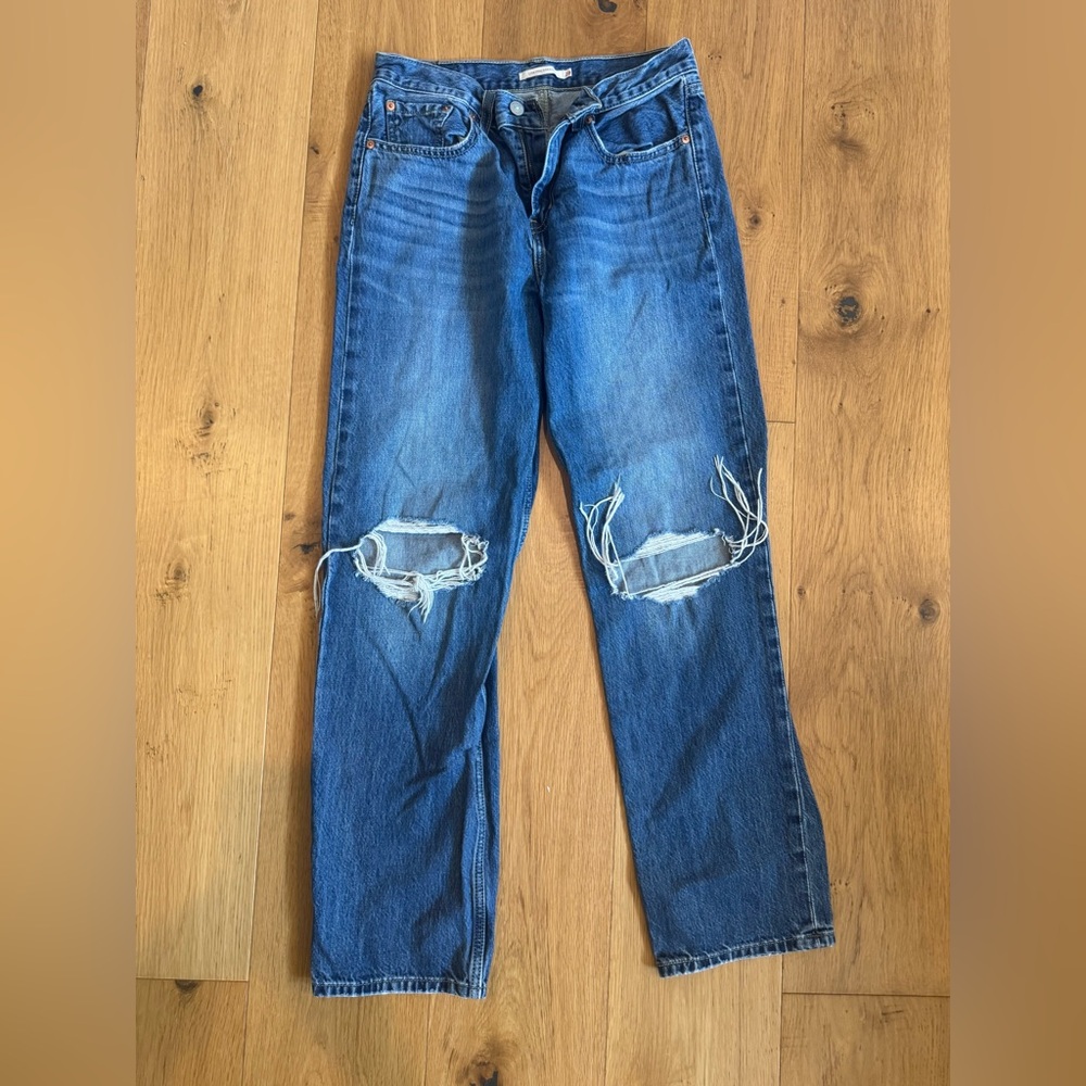 Levi's Blue Relaxed Jeans with Distressed Details